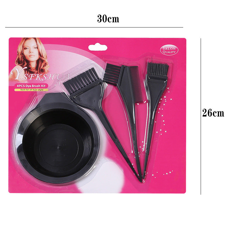 Hair dye brush, hair dye comb suit, baking oil hair dye bowl, hairdressing tools, baking oil brush, four-piece hairdressing and perm suit