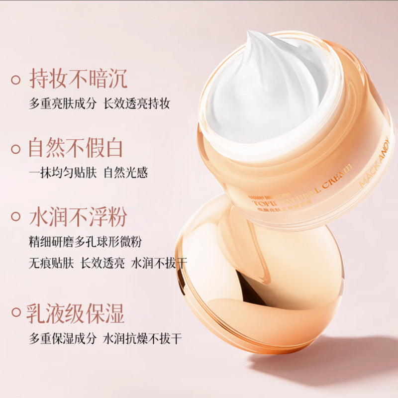 Marco andy brightening tone-up cream - natural finish, concealing, hydrating, waterproof, sweat-proof, perfect for busy days