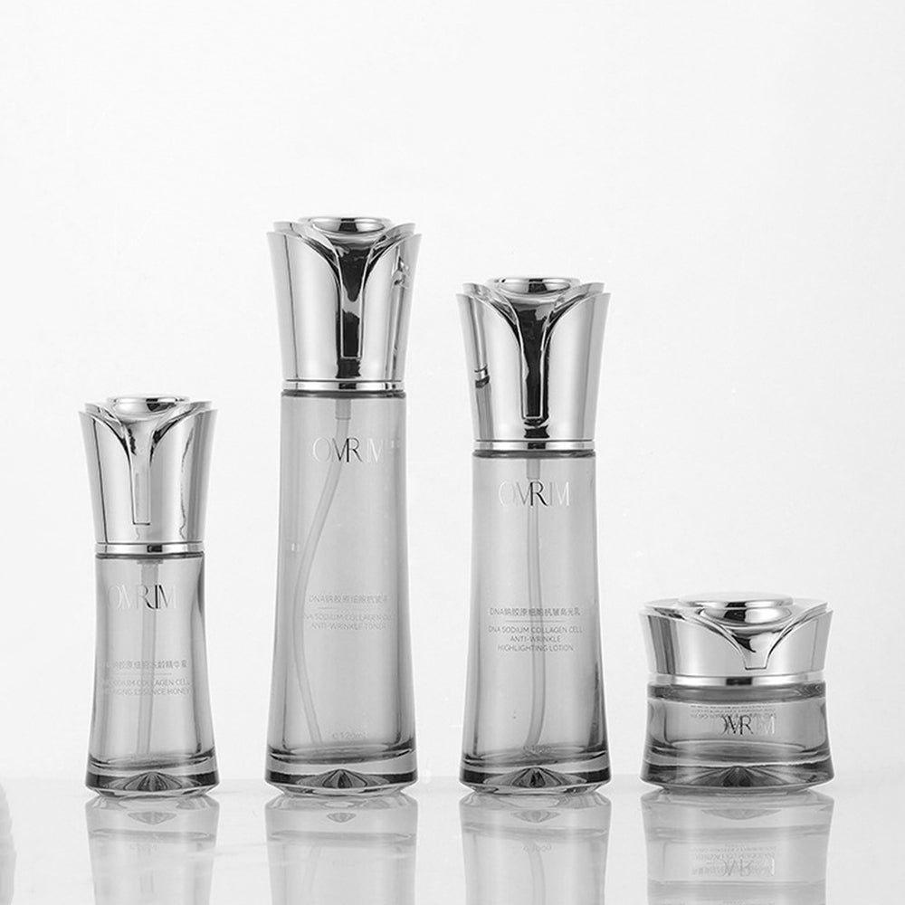 Factory direct cosmetics set: premium glass lotion bottles for serums, essences, toner, emulsions, and creams
