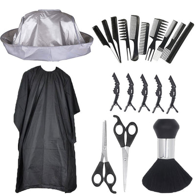 Comb, cloth, cloak, scissors, hairpin, 20-piece hairdressing tool suit, hairdressing tool, hair dyeing and baking oil supplies, hair brush