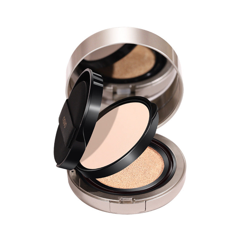 Novo double layer cushion foundation 2-in-1: hydrating, moisturizing, concealing, setting, long-lasting, waterproof, and smudge-proof foundation