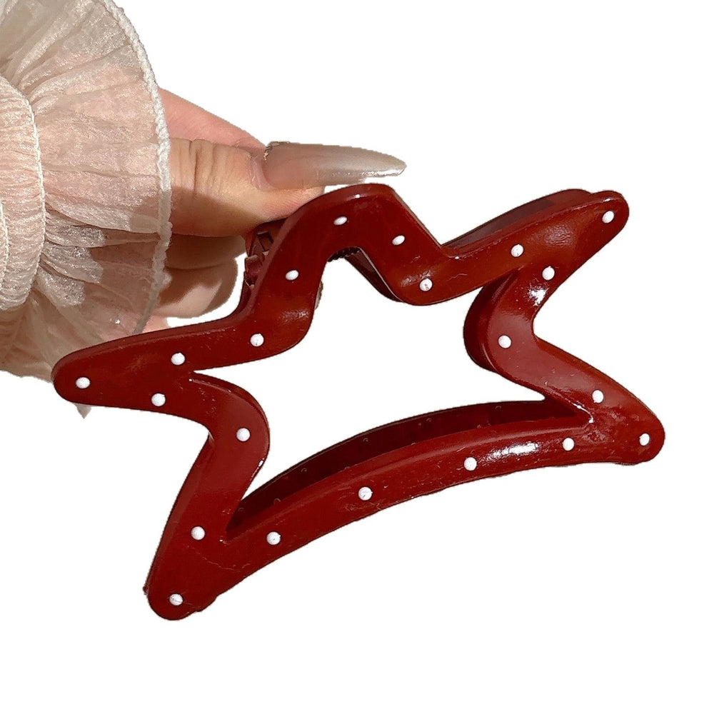 2025new arrival ancora red polka dot gripper for women classy back of head hair shark clip elegant hairpin hair accessories