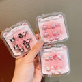New arrivalkids manicure ear clip handmade girl wear nail patch exquisite transparent girl gift box suit