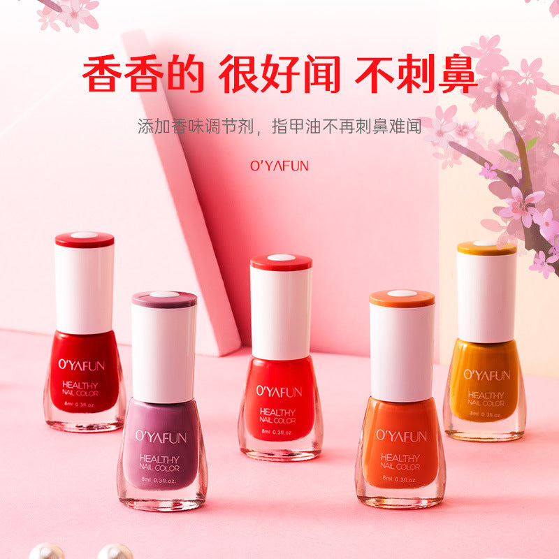 New ouyafei water-based nail polish, no baking required, quick-drying, peelable, 8ml, student-friendly clear top coat, wholesale