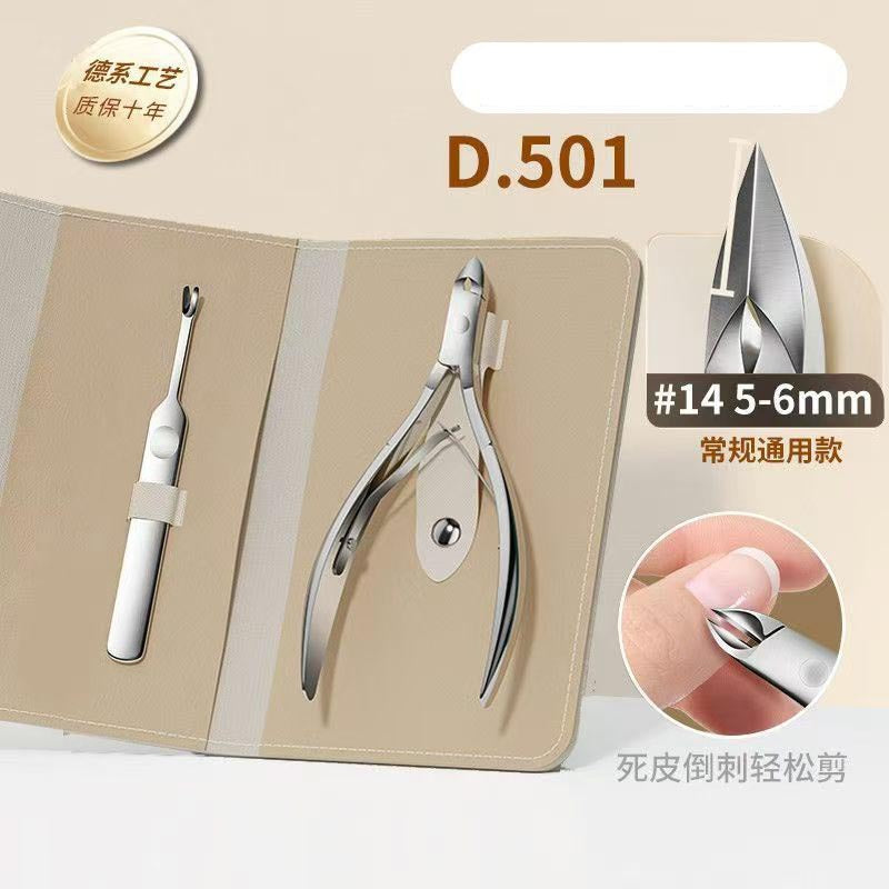 Cuticle nipper set - includes cuticle nippers, cuticle pusher, and nail clippers - portable home manicure & pedicure tool kit - stainless steel cuticle nippers