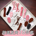 [20-piece set] anker red bow hair clip new sweet forehead bangs side clip duckbill clip hairpin