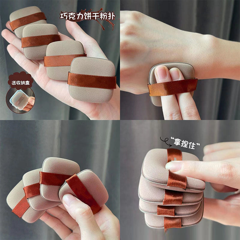 Little girl chocolate biscuit powder puff super soft and compliant wet and dry dual use air cushion powder puff liquid foundation sponge makeup powder puff