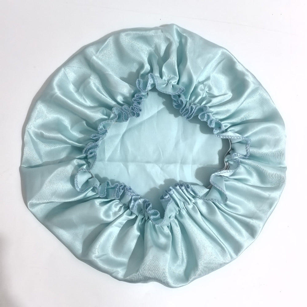 Amazon hot-selling single-layer satin hair bonnet - women's sleep cap, stylish lace trim, solid color beauty & hair care cap