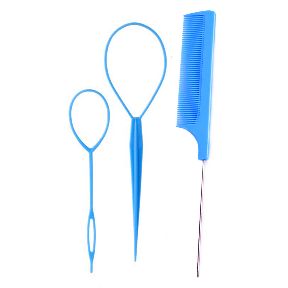 Pointed tail comb, hair pulling needle, pattern hair curler suit, hair braiding tool, steel needle comb, ball head hairdressing styling supplies