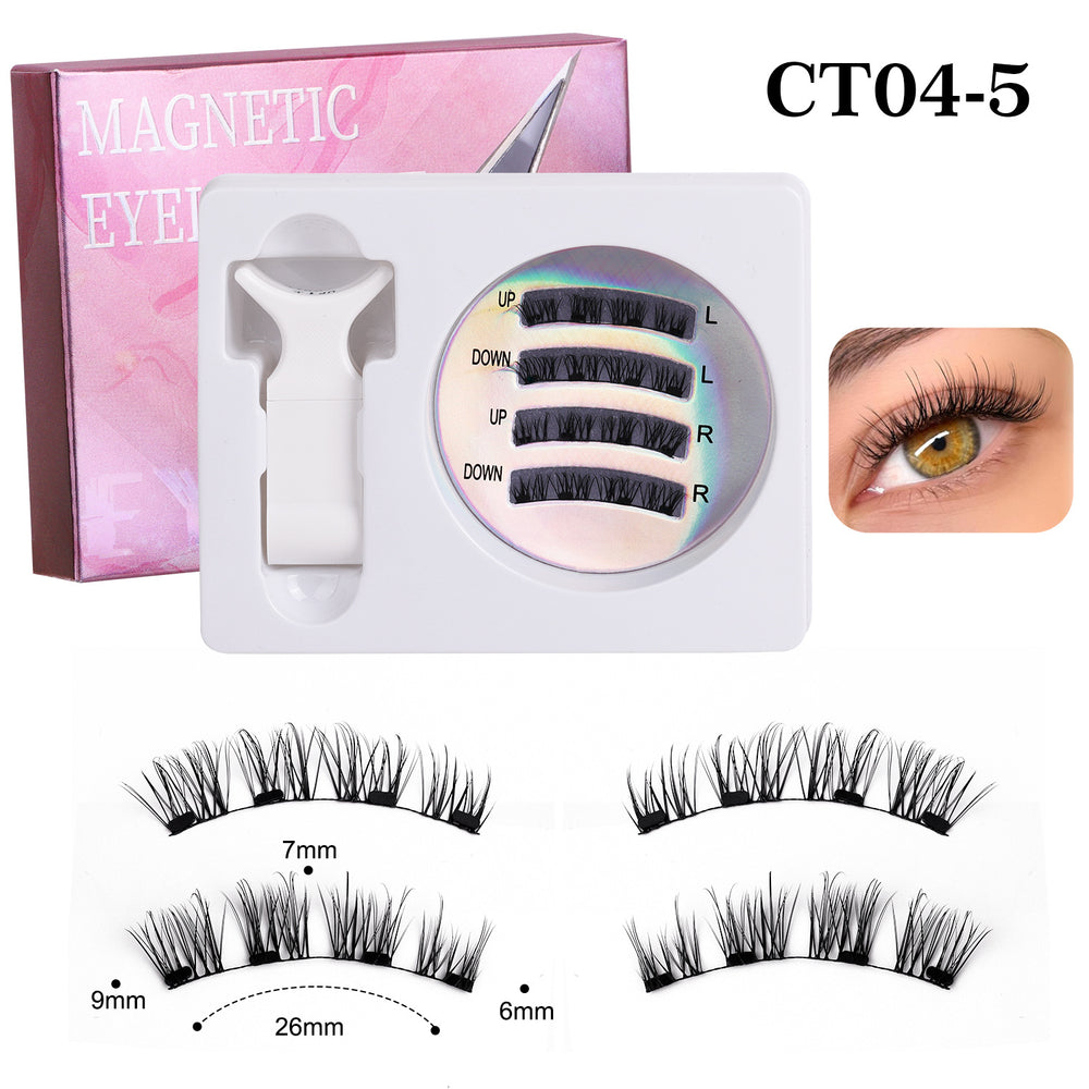 Best selling magnetic false eyelashes glue-free thick european and american eyelashes suit strong magnetic eyelashes cross-border supply