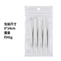 1.0 sanding flat tip + slant tip + hook tip + pointed tip tweezers + white pearlescent pouch