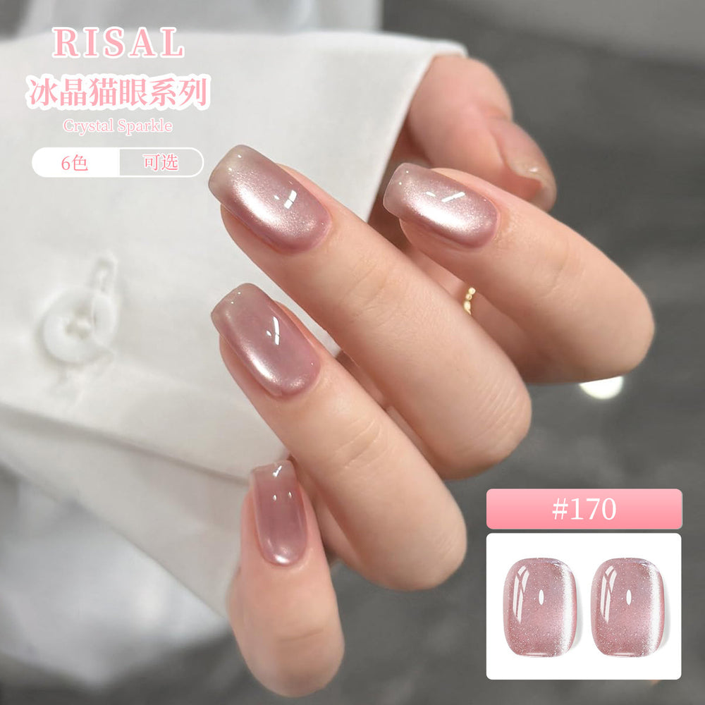 Risyal cat eye nail polish 5ml japanese style filling glue whitening without blackening ice transparent nail polish crystal cat eye