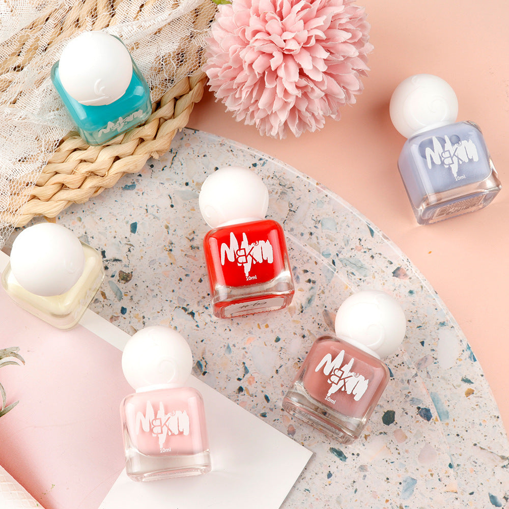 Bk new water-based peel-off nail polish - long-lasting, quick-drying, solid color & glitter - salon-quality, multiple colors available, protective base coat