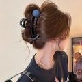 Bow round bead paper clip clip for women 2025 new high-end shark clip large hair clip back of head hair accessories