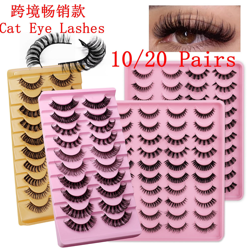 fashion style hard stem false eyelashes southeast asia 3d stereo natural half eye eyelashes flat factory wholesale