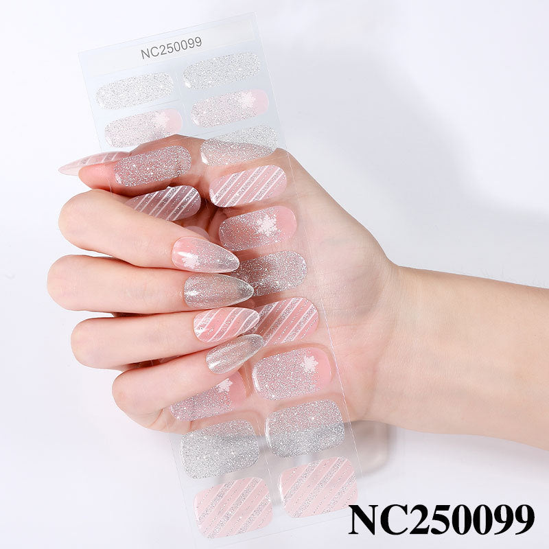 Zhengxiang christmas gel manicure stickers waterproof cross-border european and american uv semi-cured nail stickers christmas nail