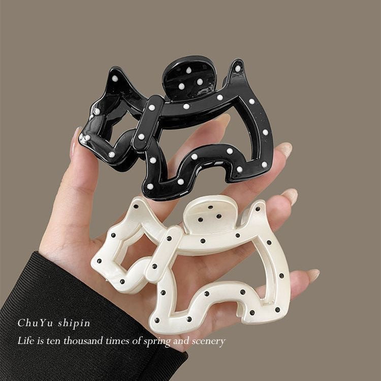 New casual hair clip elegant gripper extra large hair volume shark clip cartoon puppy biscuit headgear