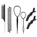 hot-selling hair styling tool suit steel needle tip tail comb hook hair comb comb hair pulling needle hair braider crocodile hair clip