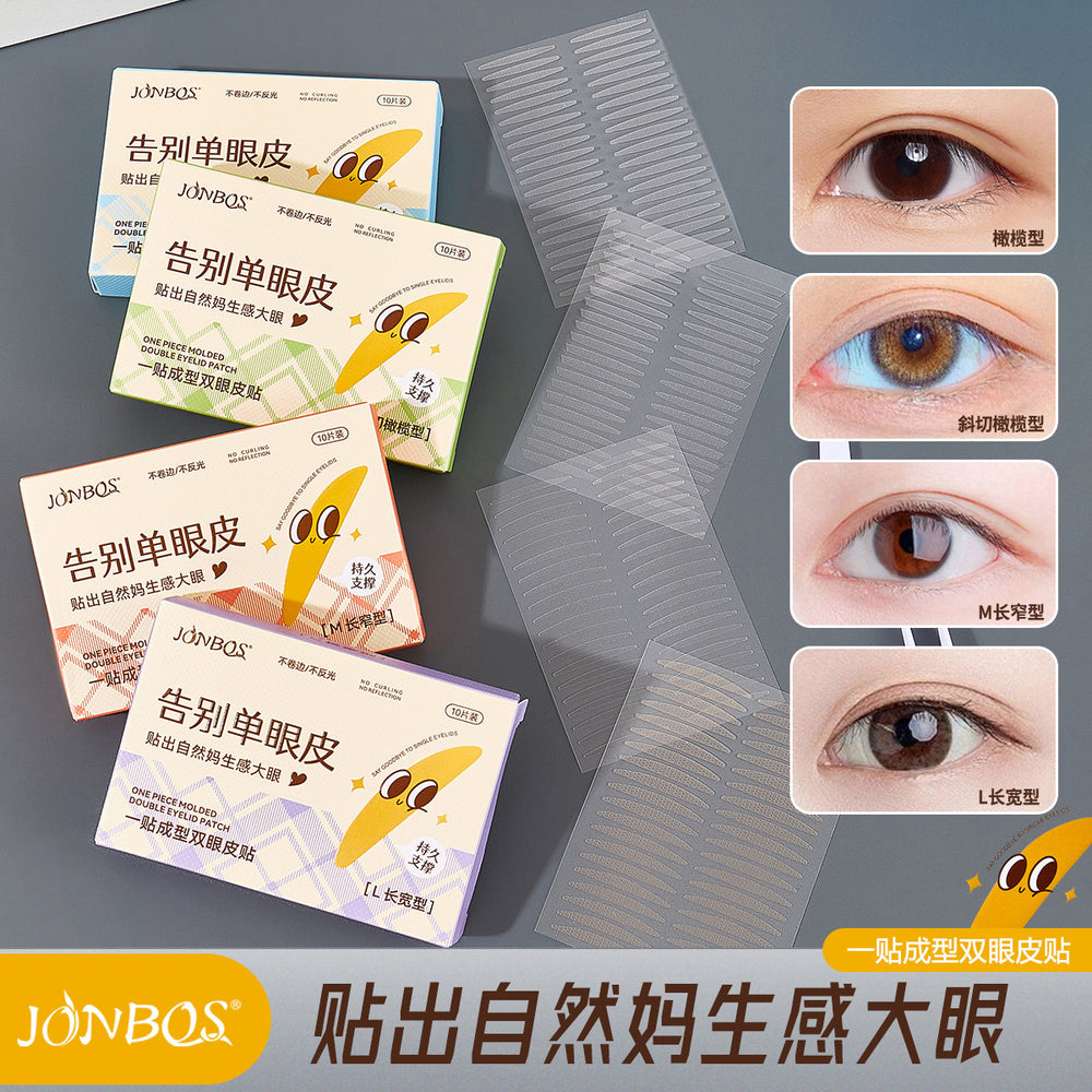 Jonbos double eyelid tapes - one-step application, lace design, invisible & natural, strong support, beautiful eyes