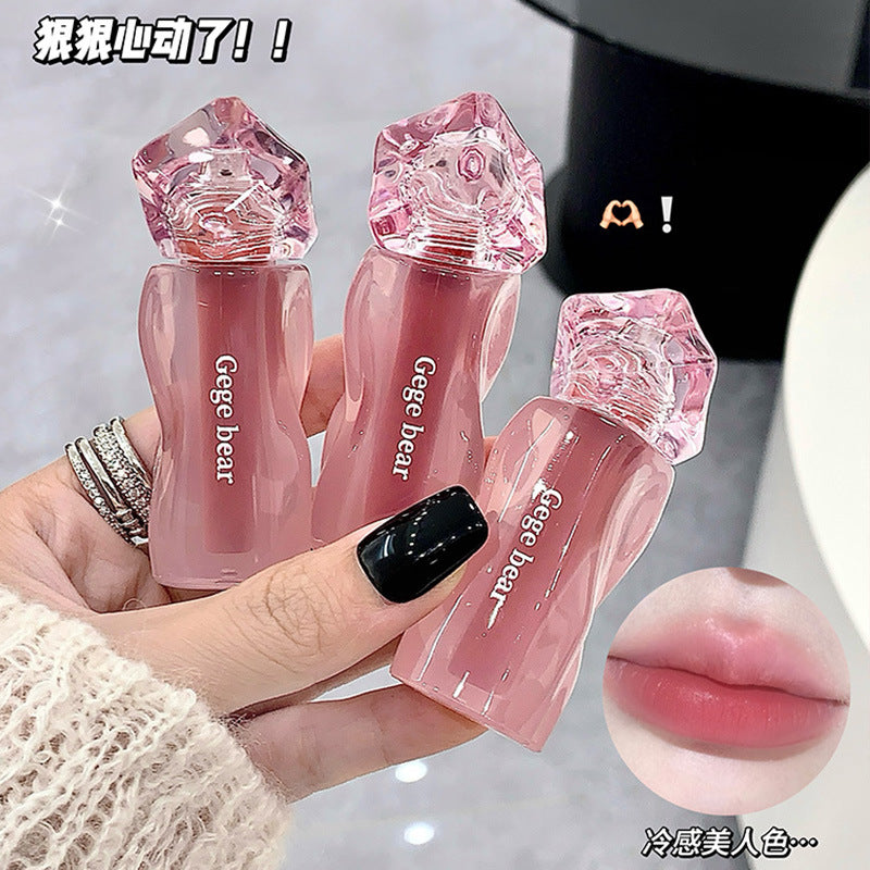 Gege bear velvet mist cream lip clay - matte, non-drying, everyday nude look, brightening lip glaze