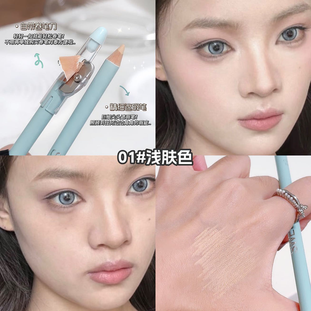 Sweet mint dual-action concealer pen - covers tear troughs, nasolabial folds, dark circles, blemishes, acne marks, and spots - face spot concealer pen