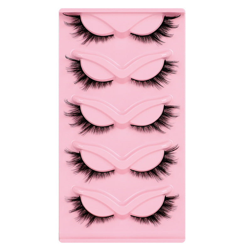 Pingdu fox series eyelashes half pair of eyelashes thick and curled cross european and american false eyelashes factory wholesale cross thick