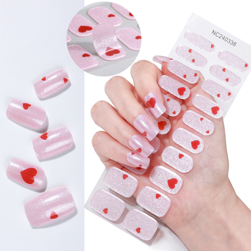 Zhengxiang custom gel nail stickers - icy sheer, cross-border, european & american style, uv curing, semi-cured nail stickers for amazon