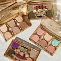 Makeup xixi working bear six-color eyeshadow palette cool diamond pink purple blue contrast color imitation makeup smoky eye makeup
