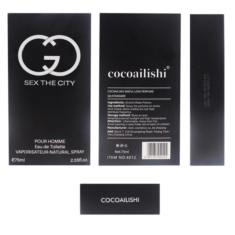 Black guilty love men's cologne - long-lasting, fresh, and woody fragrance for the modern gentleman (cross-border perfume)
