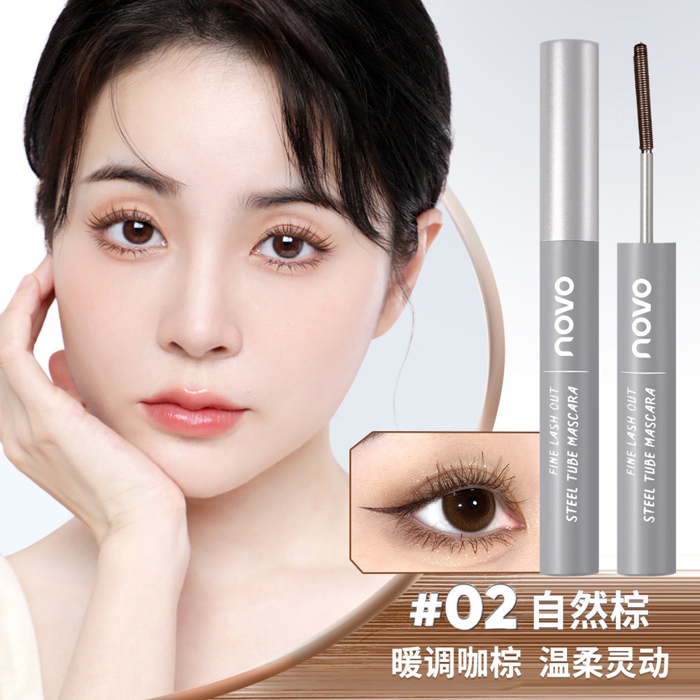 Novo fine eyelash mascara - standout, slim tube design. natural, volumizing, curling, lengthening, thickening, quick-drying, waterproof, and smudge-proof