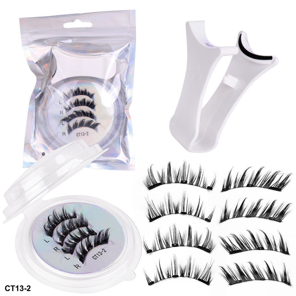 Pingdu magnetic false eyelashes amazon fashion thick strong magnetic 2 pairs black stem eyelash curler suit factory wholesale