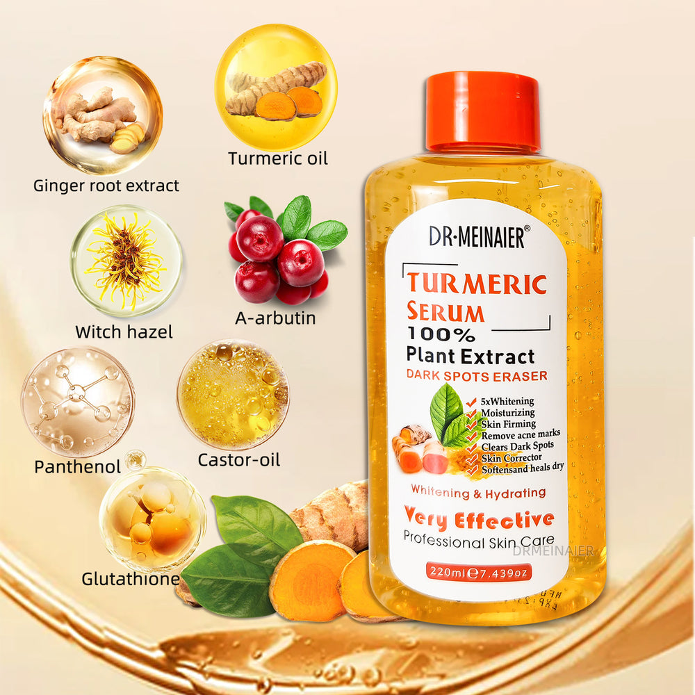 foreign trade turmeric essence 220ml firming, diluting fine lines, repairing and brightening curcumin original solution factory batch