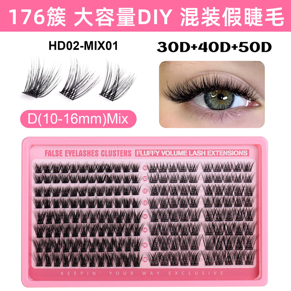 false eyelashes set box european and american thick 30p-100p combination curling eyelashes glue style penglai factory