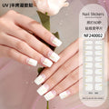 Zhengxiang custom gel nail art stickers french bronzing uv phototherapy semi-cured nail stickers ice transparent nail art stickers wholesale