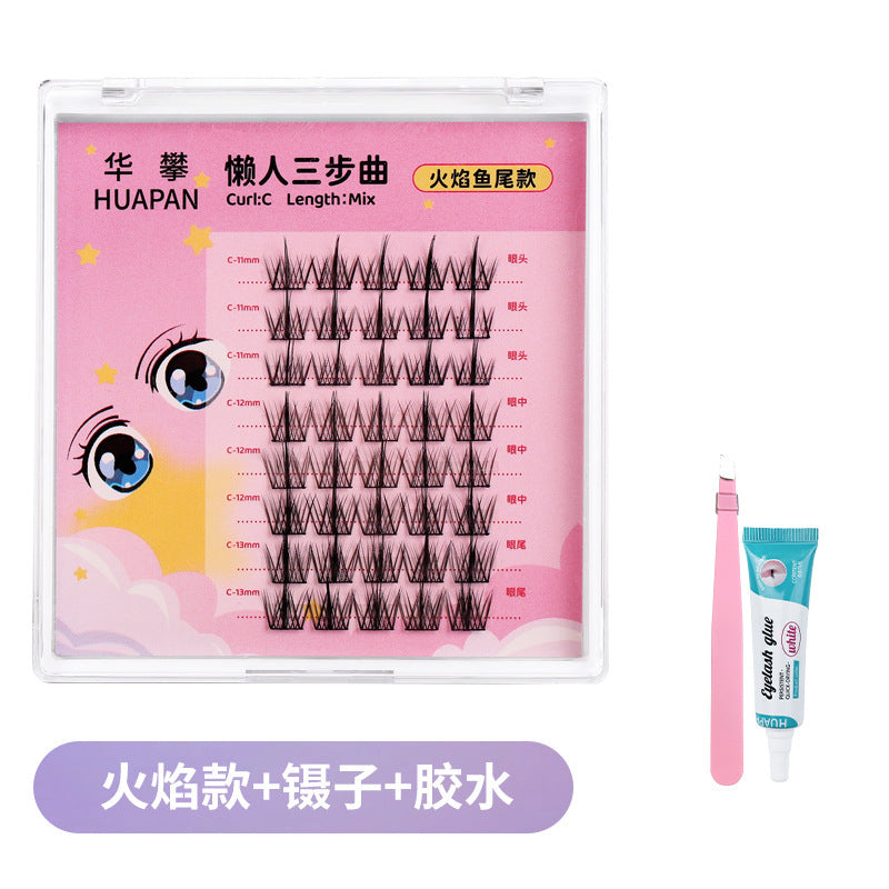 Diy segmented false eyelashes - the lazy person's 3-step natural, lengthening, fine-base self-application eyelash kit with adhesive