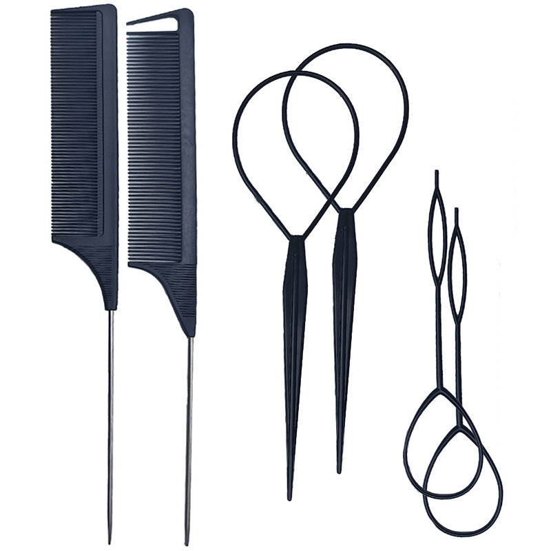 Hair braiding needle, hair braider, hair curler, 8-piece set, hair styling hair accessories, hairdressing tools, fishbone braid, steel needle comb