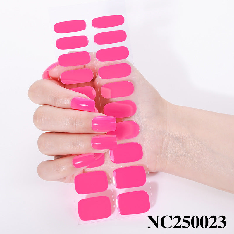 Zhengxiang custom gel nail stickers - waterproof, cross-border, european & american style, solid color nail art stickers, uv light curing, semi-cured nail stickers