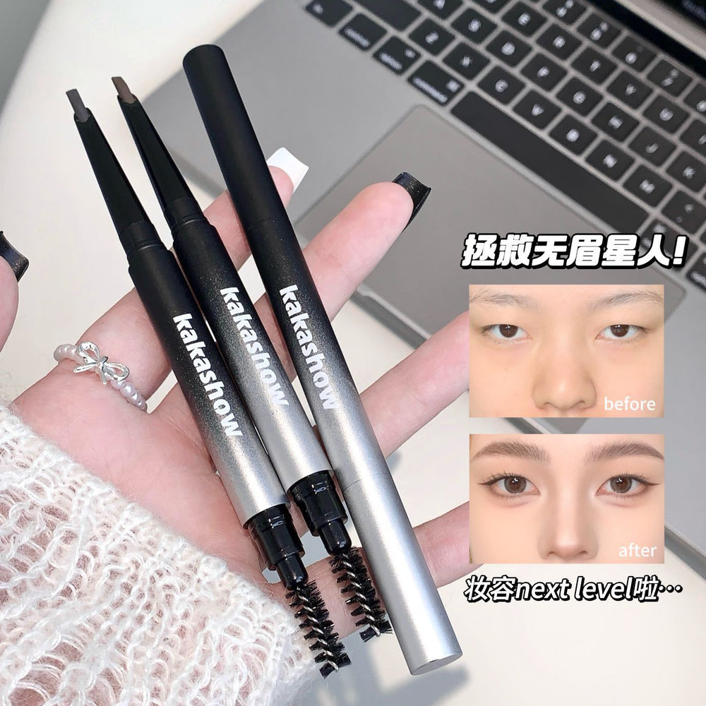 Kakashow blade shaping hard core eyebrow pencil clear and durable waterproof sweatproof naturestereo double-ended eyebrow pencil