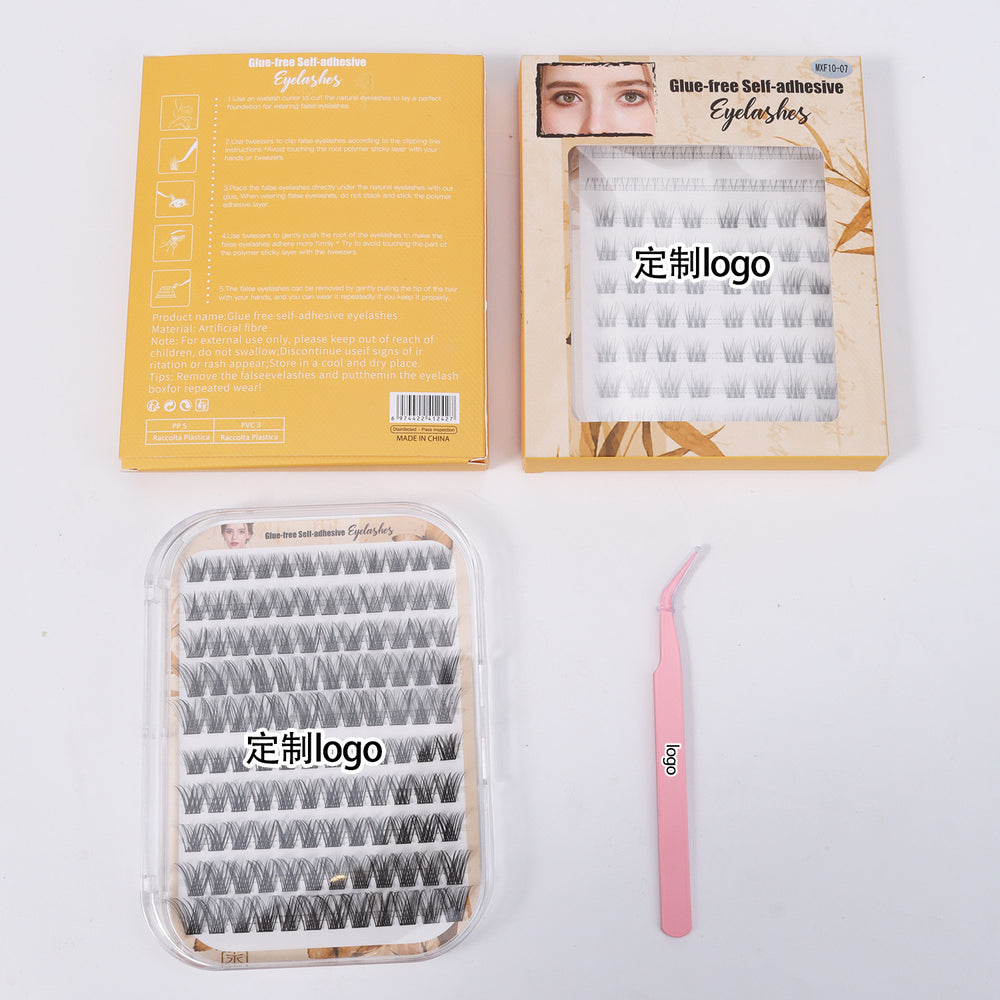 Amazon's best-selling glue-free eyelash set, 120 clusters, large capacity, 5d stereo, european and american thick false eyelashes extension batch