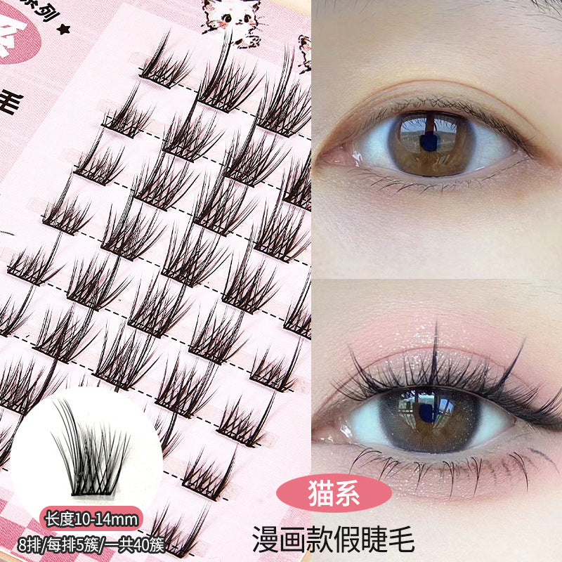 Jonbos lazy girl trilogy false eyelashes - natural & realistic sunflower, wheat stalk, and tower tip single cluster lashes (glue-on)