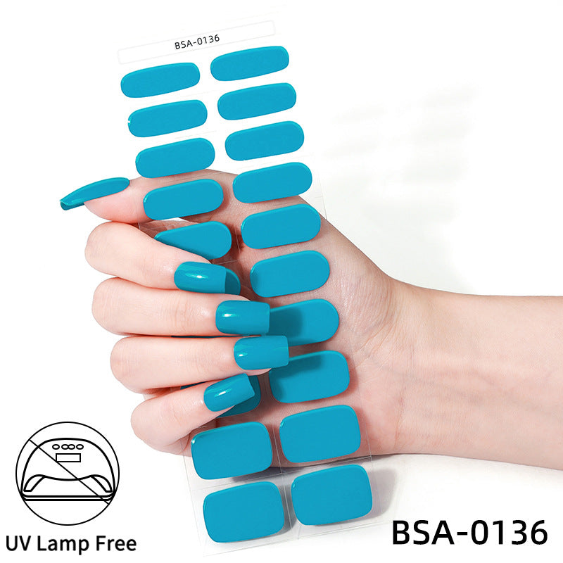 no-bake gel manicure stickers waterprooffashionpure color nail stickers no cure gel nail wraps