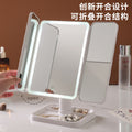 Led makeup mirror - stackable, desktop/tabletop, high-definition, with lighted smart beauty mirror for home use