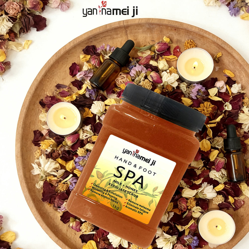 milk & honey moisturizing hand & foot spa rose scrub 1kg - cleansing, rejuvenating, exfoliating - export quality