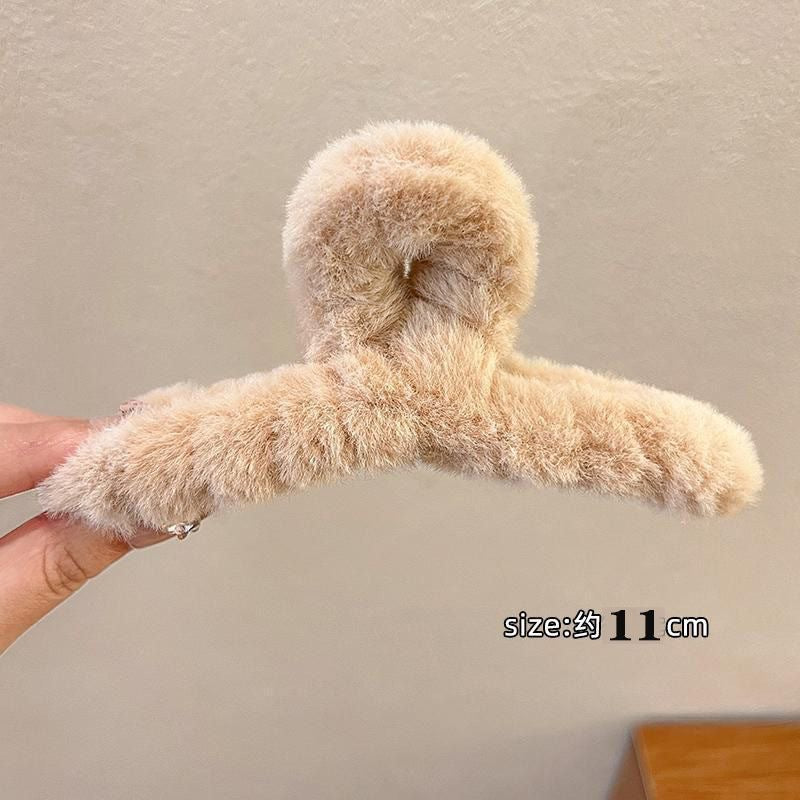 Korean color 11cm hair accessories cross plate hair grab shark clip kids imitation rabbit stuffed back of head hair clip grab clip