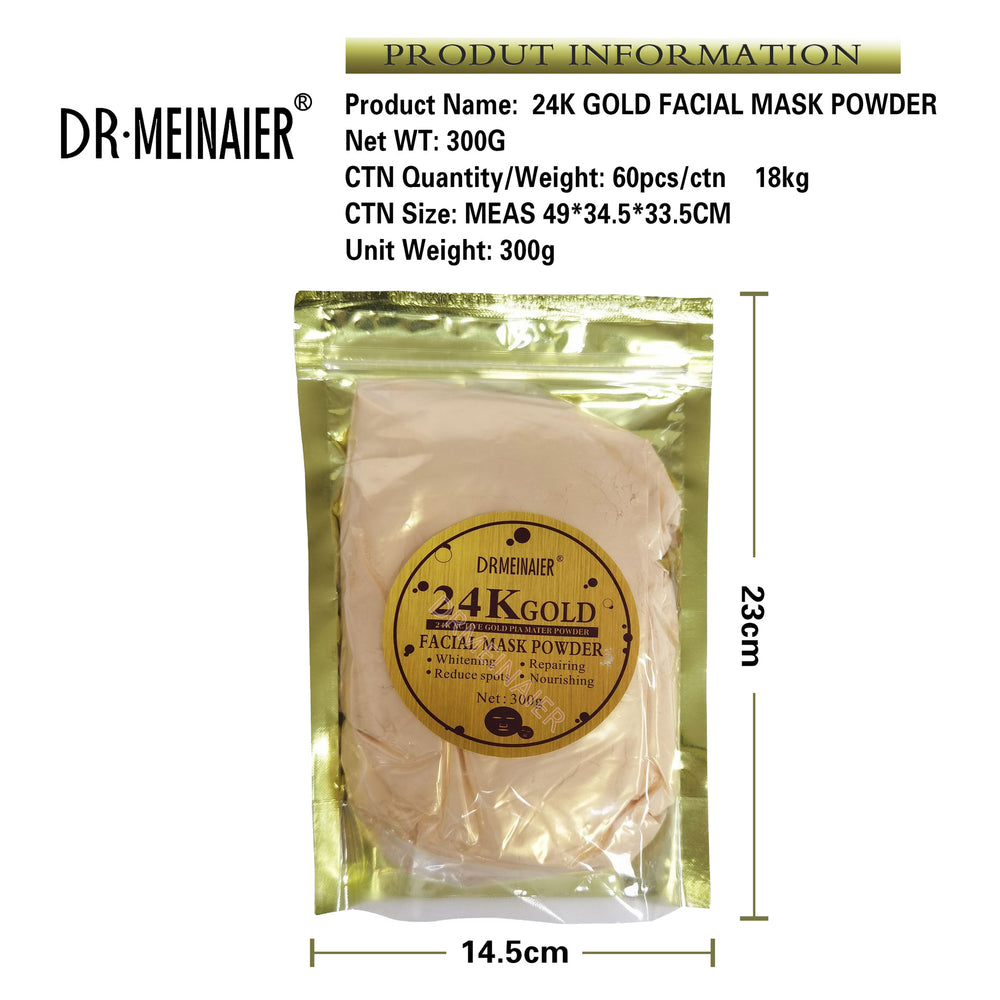 24k gold mask powder - firming, anti-wrinkle, brightening, moisturizing, active gold soft mask powder - authentic export wholesale