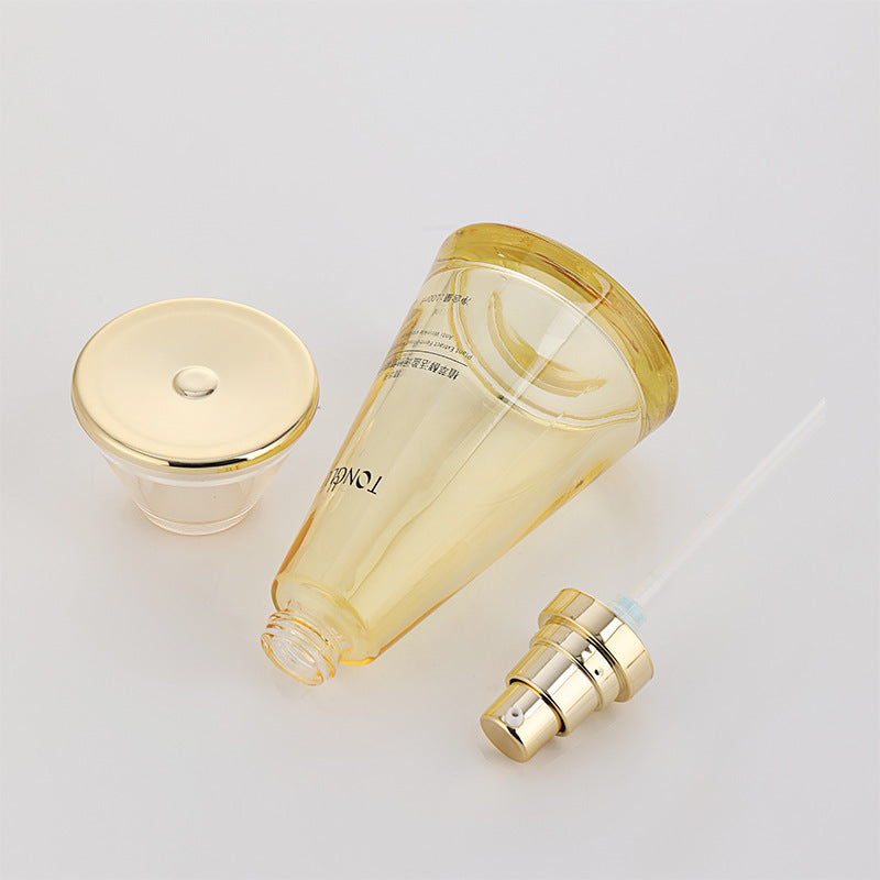 Ready-to-ship cosmetic glass bottle set packaging, including 120ml lotion and serum decanting bottles, and 50g skincare cream empty jars