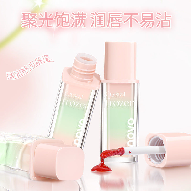 Novo crystal jelly long-lasting lip gloss - perfect for students, brightens, hydrates, and creates a glossy, glass-like finish