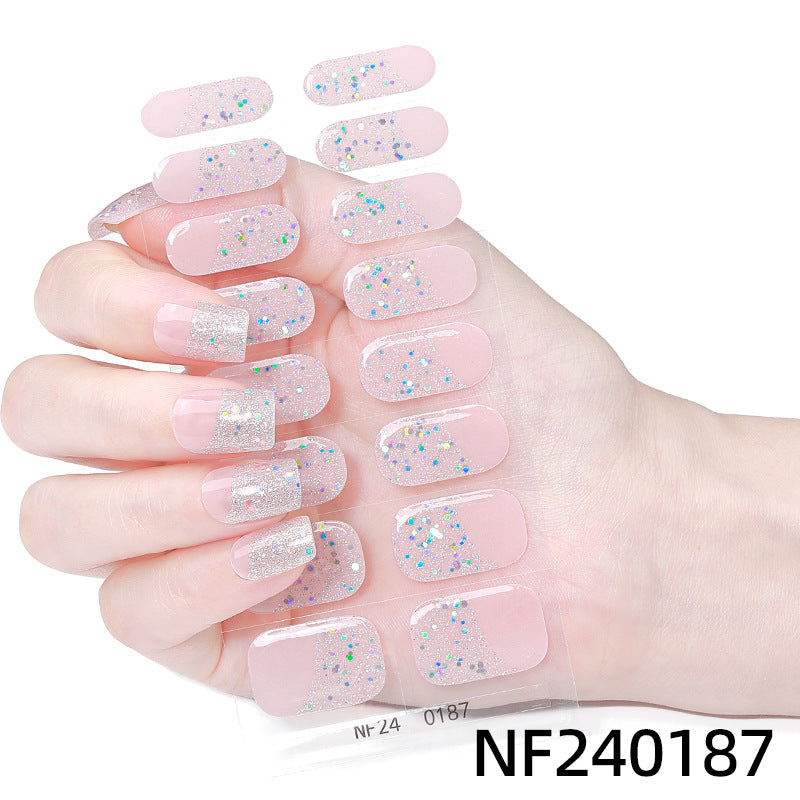 Zhengxiang personalized gel manicure stickers onion powder jumping color nail polish film korean uv photo lamp hardening semi-cured nail stickers