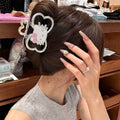 2025 new design: high-end, sweet, and girly silver bow hair claw clip/barrette/head accessory