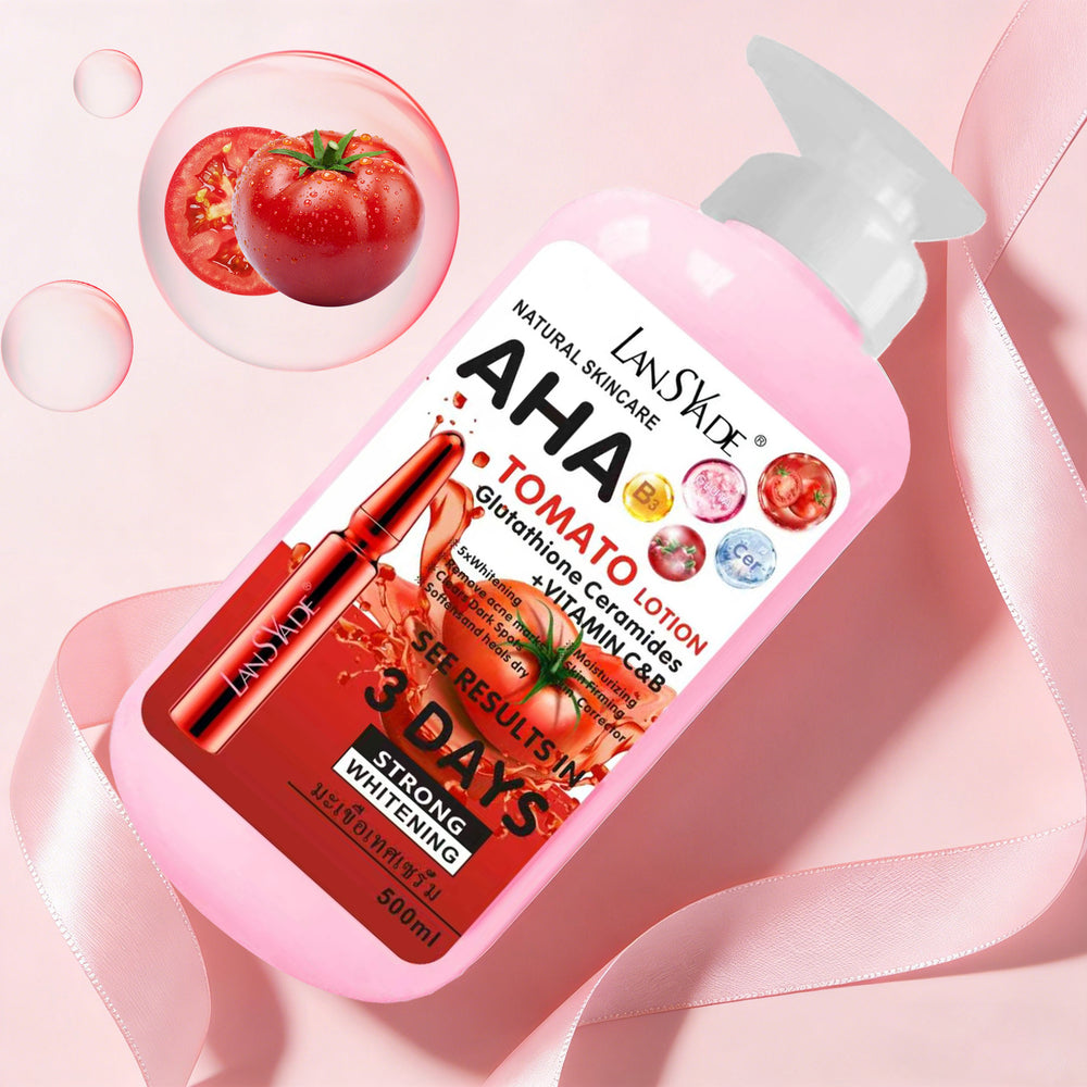 aha fruit acid tomato body lotion containing vitamin c&b niacinamide brightening and moisturizing body lotion 500ml